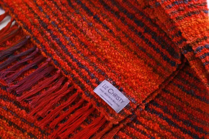 Monet Boucle Scarf Japanese Bridge Pumkin Orange closeup 800px