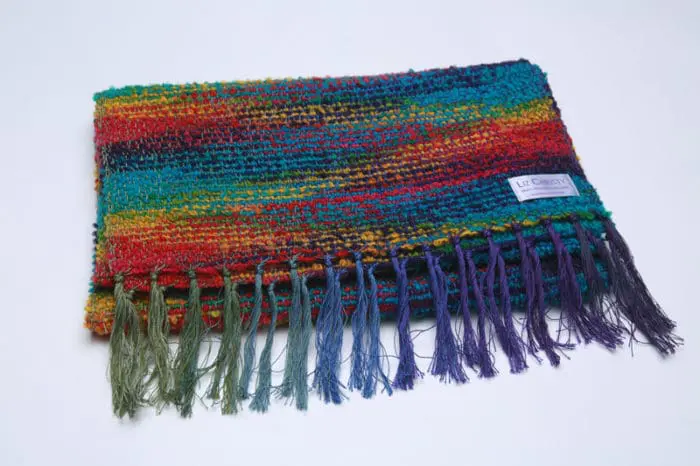 folded-irish-wool-scarf-waterlillies-mardigras