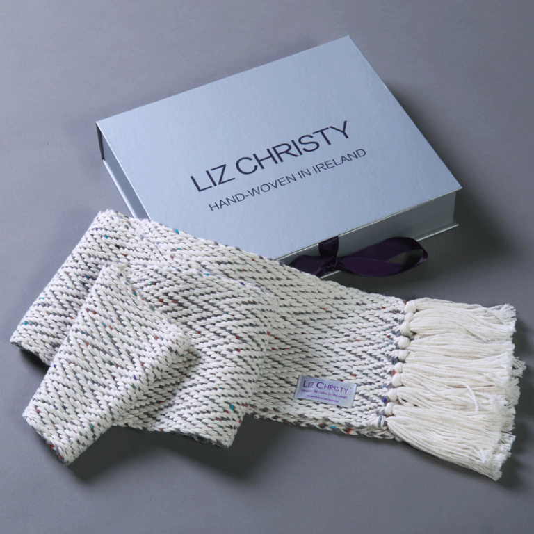 liz-christy-ancient-civilizations-herringbone-scarf-fossil-grey