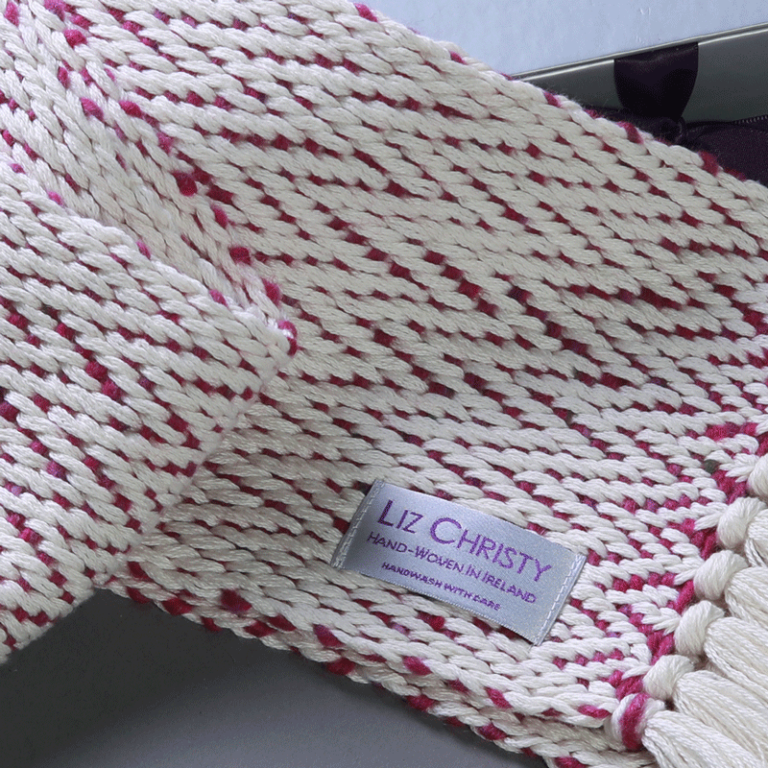 liz-christy-ancient-civilizations-herringbone-scarf-tara-pink