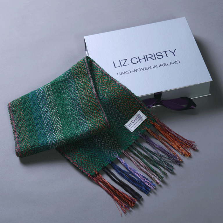 liz-christy-bragan-herringbone-scarf-glenveagh-green-with-box