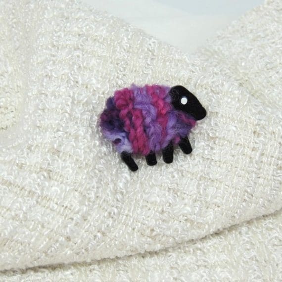 LizzyC|Sheep|Dolly|pink_purple|brooch