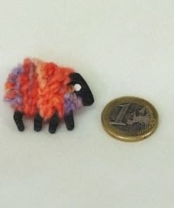 scale|euro-coin|peach|sheep|brooch