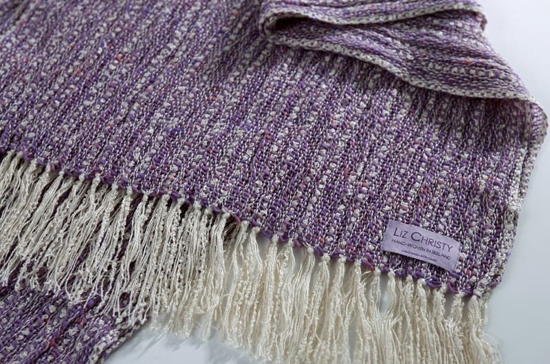 Hand woven scarf Renaissance tabby orchid