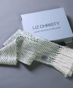 liz-christy-ancient-civilizations-herringbone-scarf-emerald-green