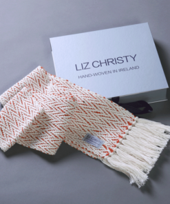 liz-christy-ancient-civilizations-herringbone-scarf-loughlin-orange