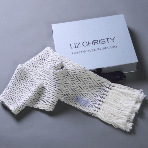 liz-christy-ancient-civilizations-herringbone-scarf-mauve