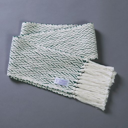 liz-christy-ancient-civilizations-herringbone-scarf-emerald-green