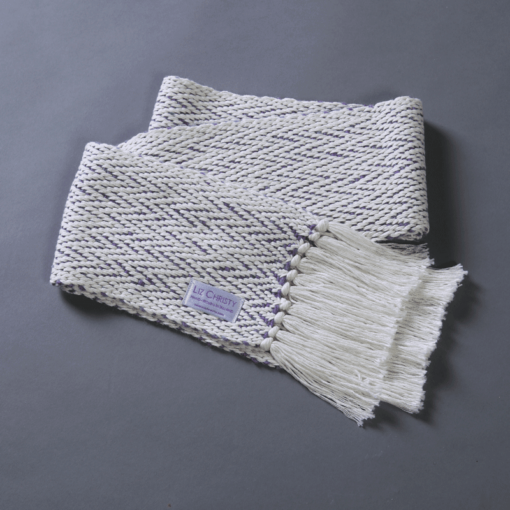 liz-christy-ancient-civilizations-herringbone-scarf-malvina-purple