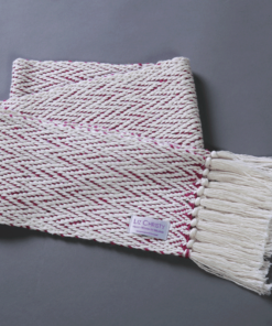 liz-christy-ancient-civilizations-herringbone-scarf-tara-pink