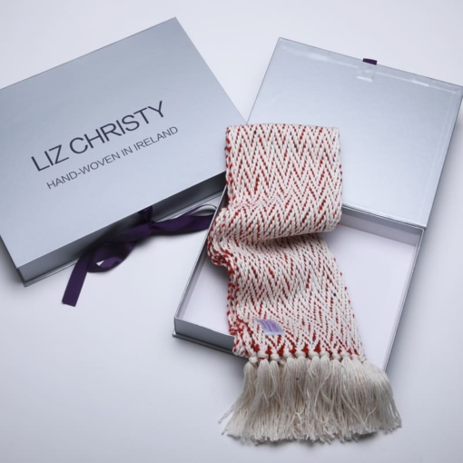 liz-christy-herringbone-scarf-cotton-wool-teelin-red-sq