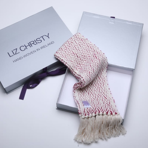 liz-christy-herringbone-scarf-cotton-wool-tara-pink-sq