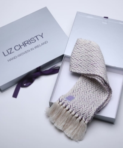 liz-christy-herringbone-scarf-cotton-wool-mauve-boxes