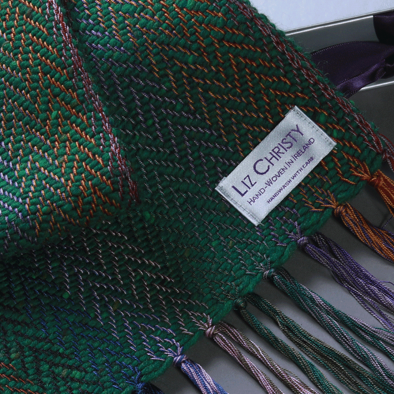 liz-christy-bragan-herringbone-scarf-glenveagh-green-detail