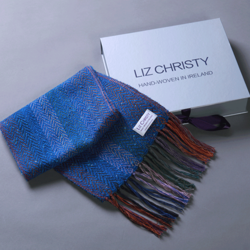 liz-christy-bragan-herringbone-scarf-beleek-blue-boxed