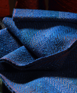 liz-christy-bragan-herringbone-scarf-beleek-blue-closeup